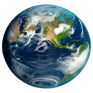 Blue Planet With Clouds PNG 06292024