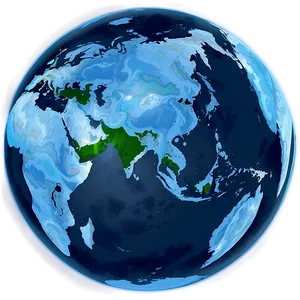 Blue Planet With Continents PNG 06292024