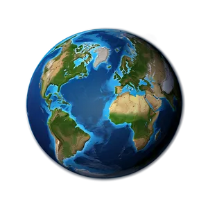 Blue Planet With Continents PNG Bmy75 PNG
