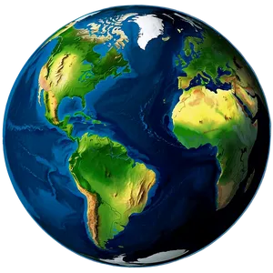 Blue Planet With Continents PNG Neo