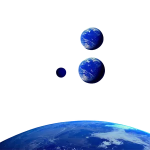 Blue Planet With Moons PNG Lnt62 PNG