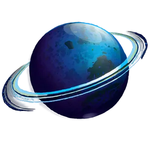 Blue Planet With Rings PNG 06292024