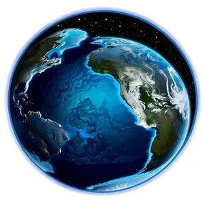 Blue Planet With Stars PNG 66