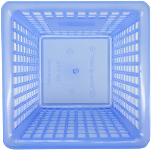 Blue Plastic Basket Perspective View PNG image