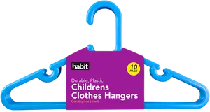 Blue Plastic Childrens Clothes Hangers PNG image