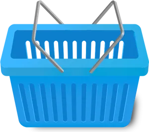 Blue Plastic Shopping Basket