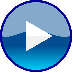 Blue Play Button Icon PNG image