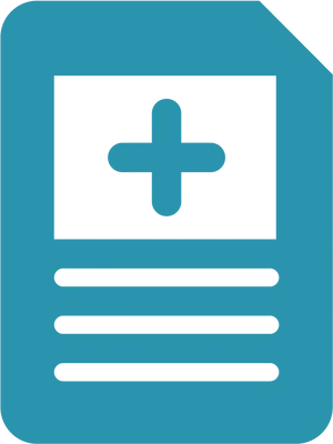 Blue Plus Sign Document Icon PNG image