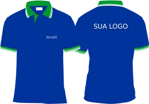 Blue Polo Shirt Mockup Template PNG image