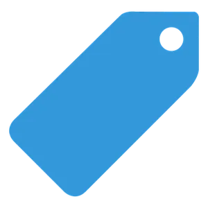 Blue Price Tag Icon