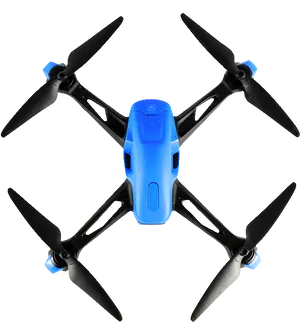 Blue Quadcopter Drone Isolated