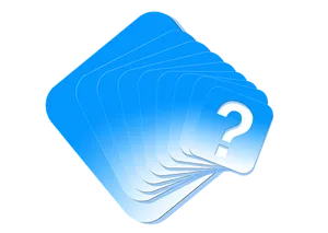 Blue Question Cards Graphic