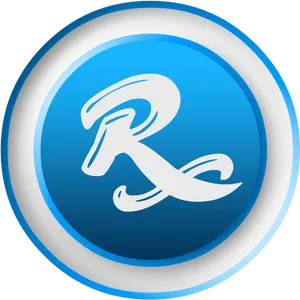 Blue R Symbol Button PNG image
