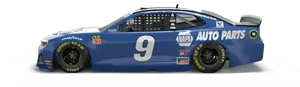 Blue Race Car Number9 PNG image