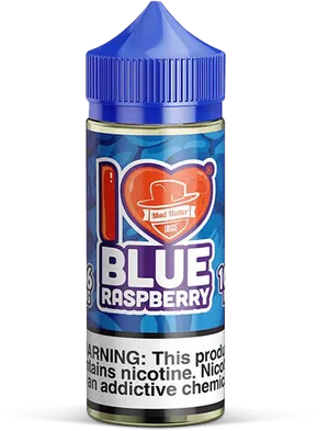 Blue Raspberry Vape Juice Bottle PNG image
