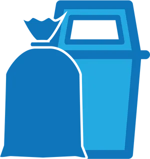 Blue Recycling Bin Vector