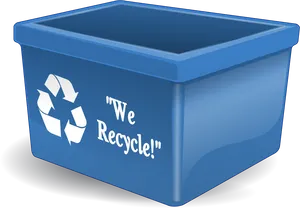 Blue Recycling Bin We Recycle PNG image