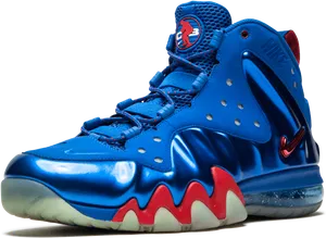 Blue Red High Top Basketball Sneaker PNG image
