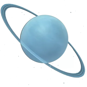 Blue Ringed Planet Space Art PNG image