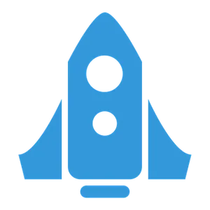 Blue Rocket Icon