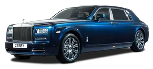 Blue Rolls Royce Phantom Side View PNG image