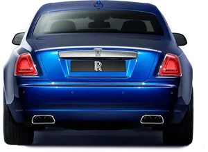 Blue Rolls Royce Rear View PNG image