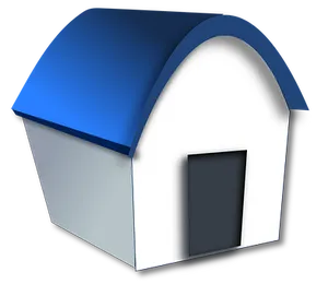 Blue Roofed Simple House Icon
