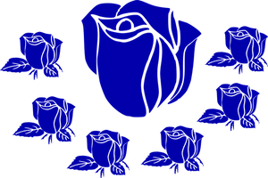 Blue Roses Vector Illustration