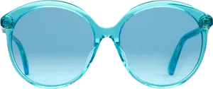 Blue Round Glasses Transparent Background PNG image