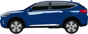 Blue S U V Side Profile Vector