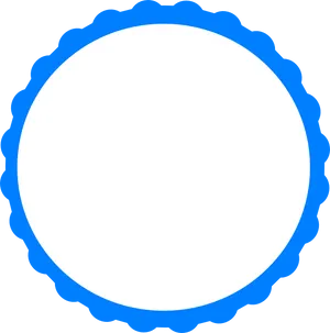 Blue Scalloped Edge Circle Logo PNG image