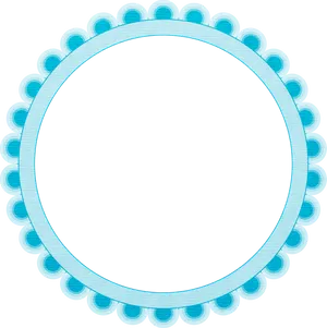 Blue Scalloped Frame Design PNG image