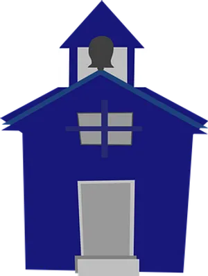 Blue Schoolhouse Graphic PNG image