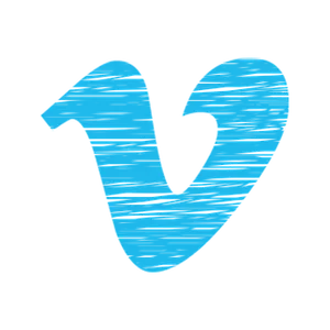 Blue Scratched V Logo