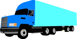 Blue Semi Truck Vector Illustration PNG image