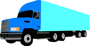 Blue Semi Truck Vector Illustration