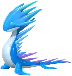 Blue Serene Dragon Creature PNG image