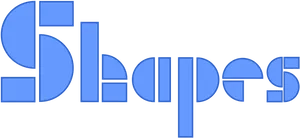 Blue Shapes Text Graphic