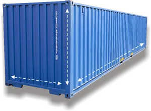 Blue Shipping Container Side View PNG image