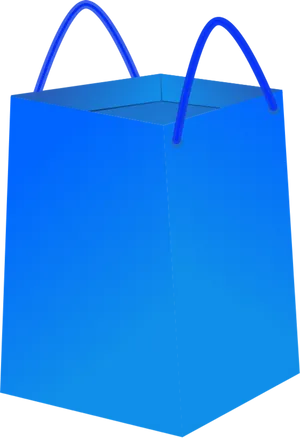 Blue Shopping Bag3 D Render PNG image