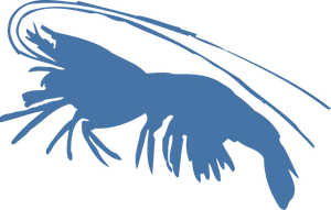 Blue Shrimp Silhouette PNG