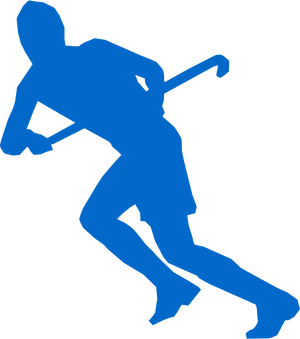 Blue Silhouette Baseball Player PNG image