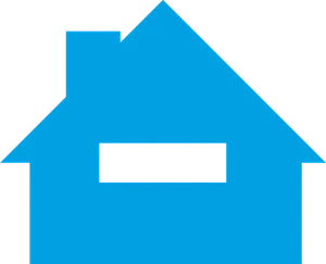 Blue Silhouette House Icon
