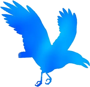 Blue Silhouette Raven Flying