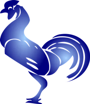 Blue Silhouette Rooster