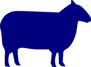 Blue Silhouette Sheep Graphic