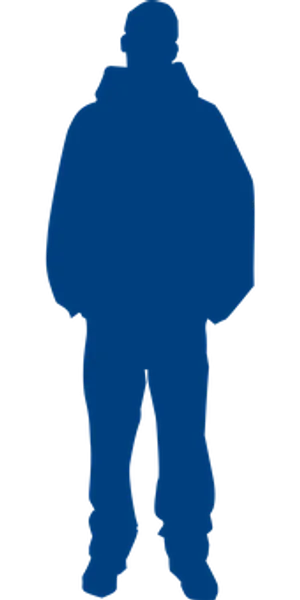 Blue Silhouette Standing Man
