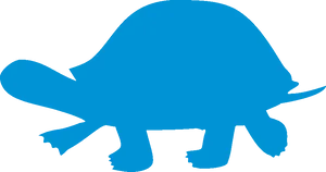 Blue Silhouette Tortoise PNG image