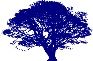 Blue Silhouette Tree Graphic