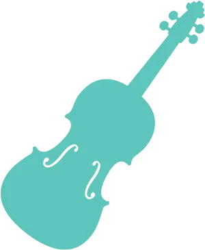 Blue Silhouette Violin PNG image
